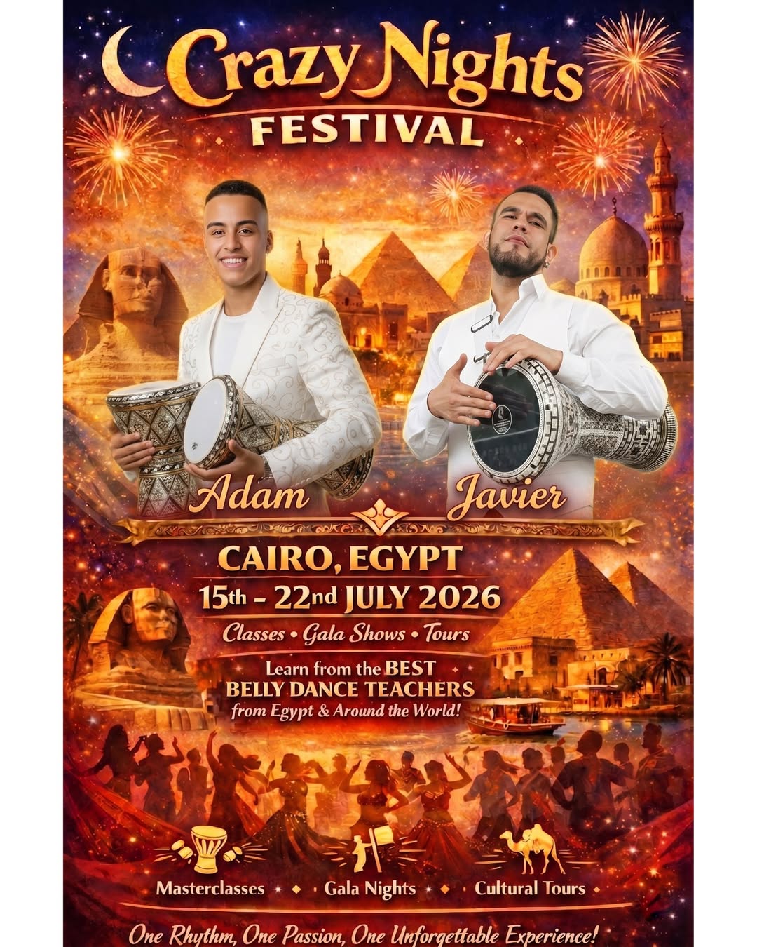 Crazy Nights Festival poster featuring Adam and Javier