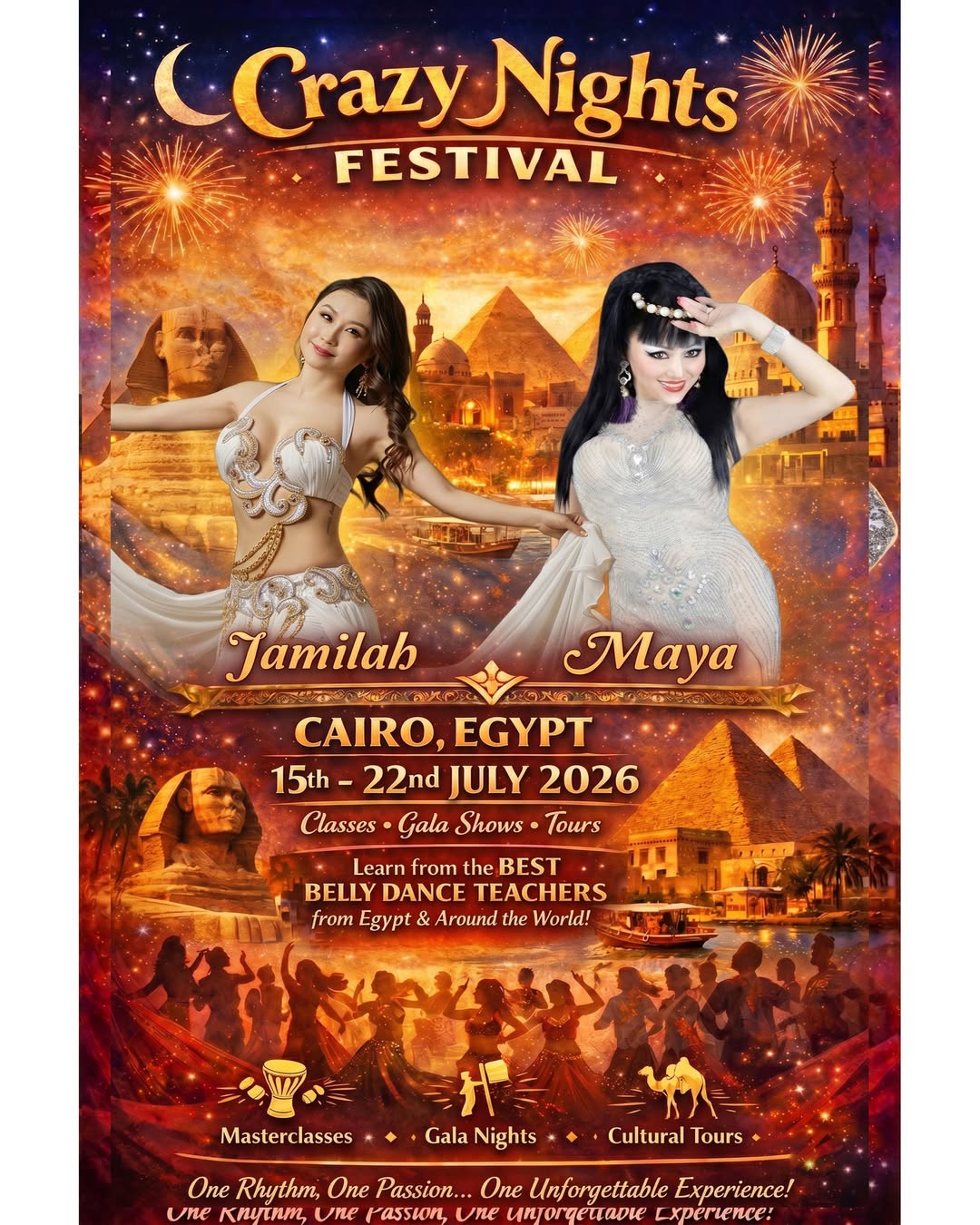 Crazy Nights Festival poster featuring Jamilah and Maya