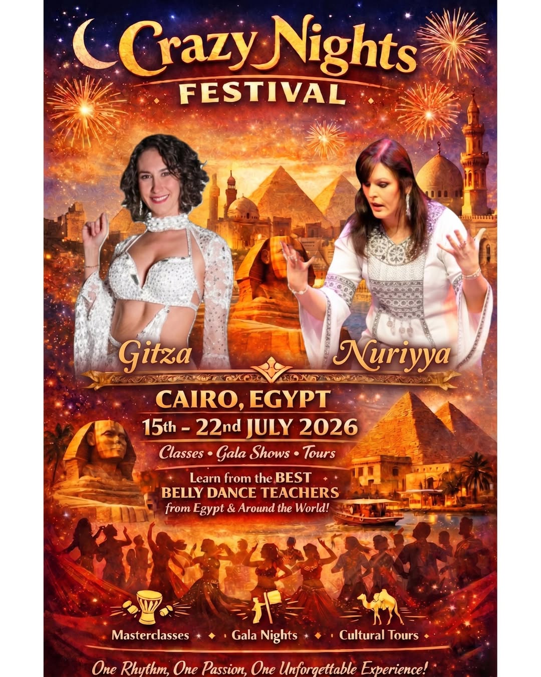 Crazy Nights Festival poster featuring Gitza and Nuriyya