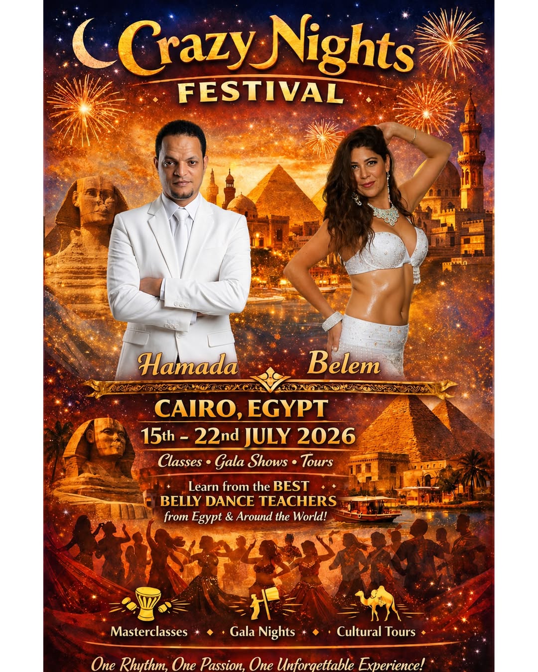 Crazy Nights Festival poster featuring Hamada and Belem